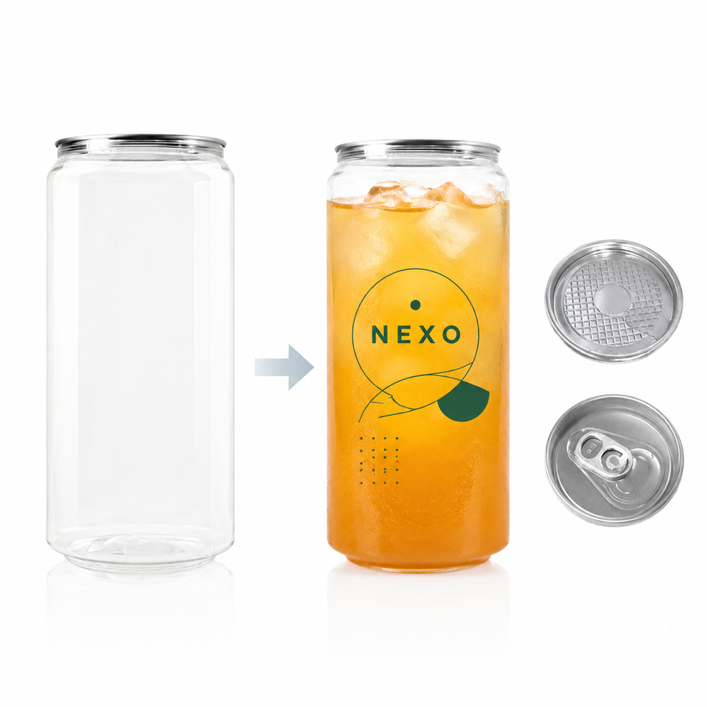 400ml-A PET cans for custom beverage packaging