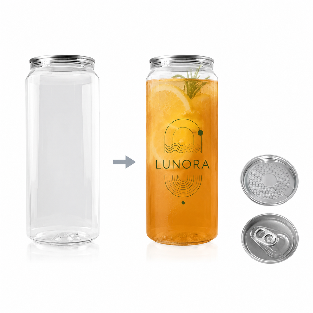 500ml-A PET cans for custom drink packaging
