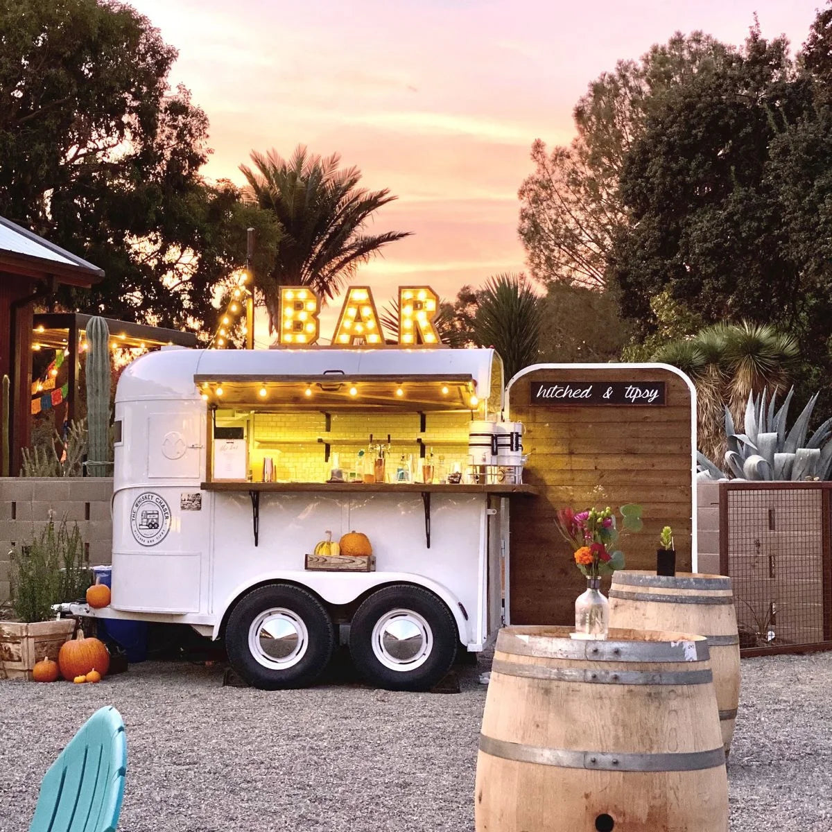Horse trailer coffee bar kiosk