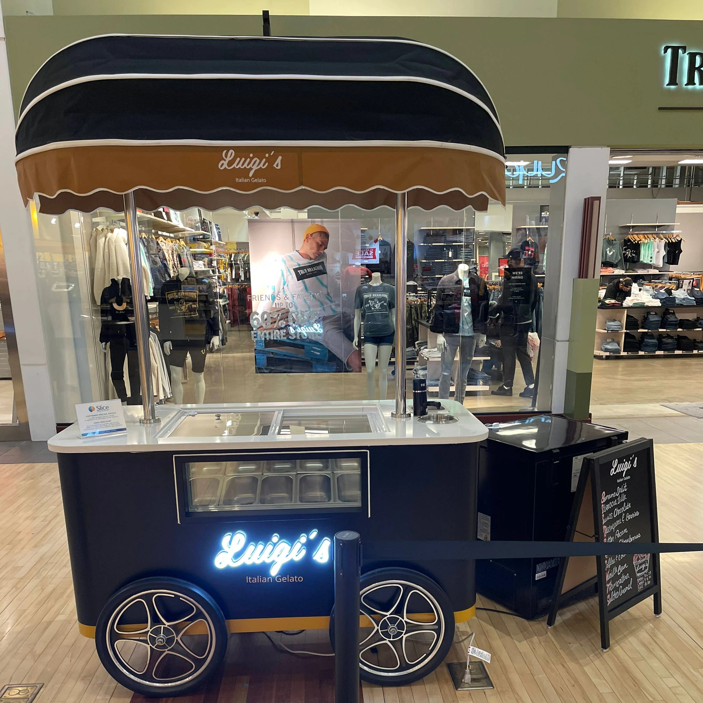 Ice cream trolley freezer cart