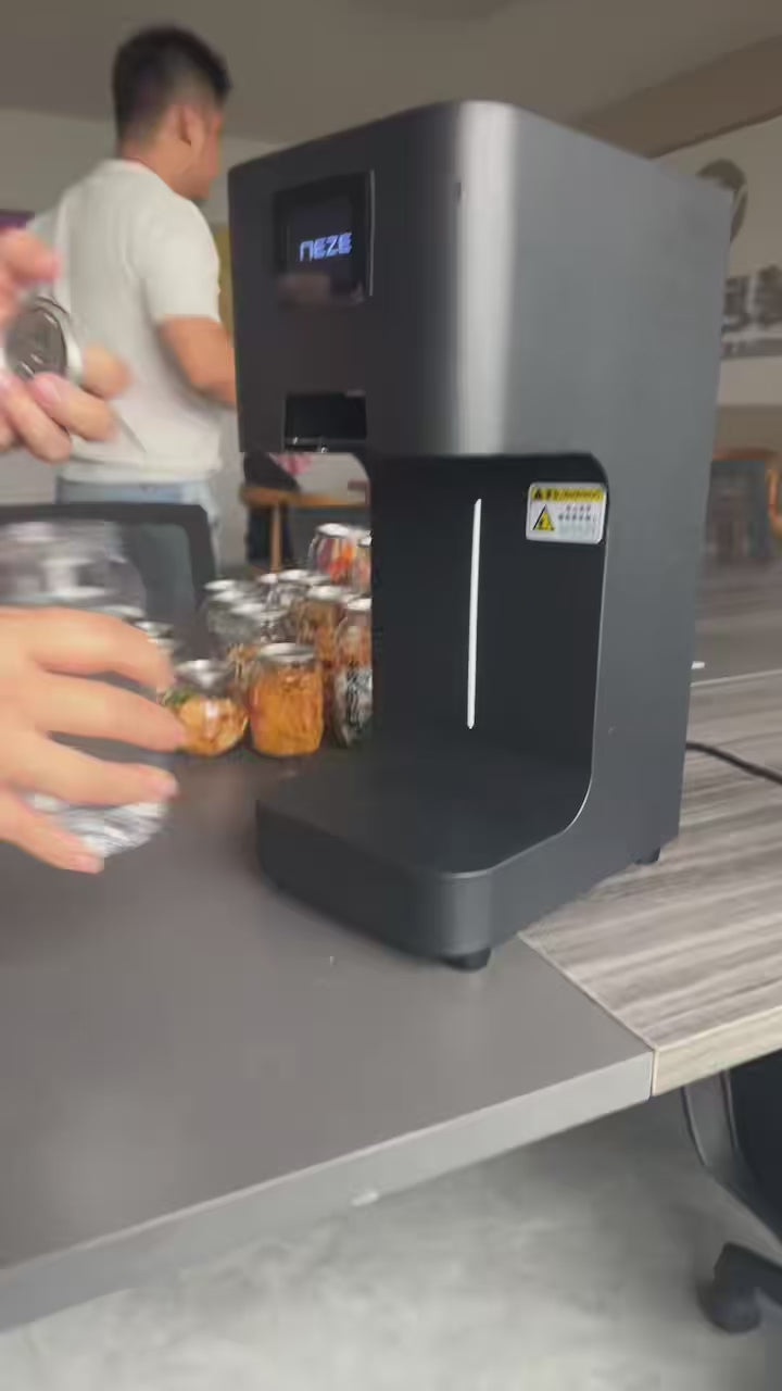 Compact 1-second can sealer operation video for PET cans